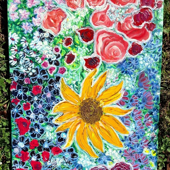 "Flower Power" 18in X24in Orignal ARTWORK Created By Me! - Picture 5 of 8